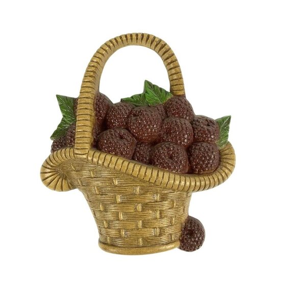 Burwood 1985 Fruit Basket Wall Plaques Strawberries Blackberries Plastic Decor - Picture 2 of 7